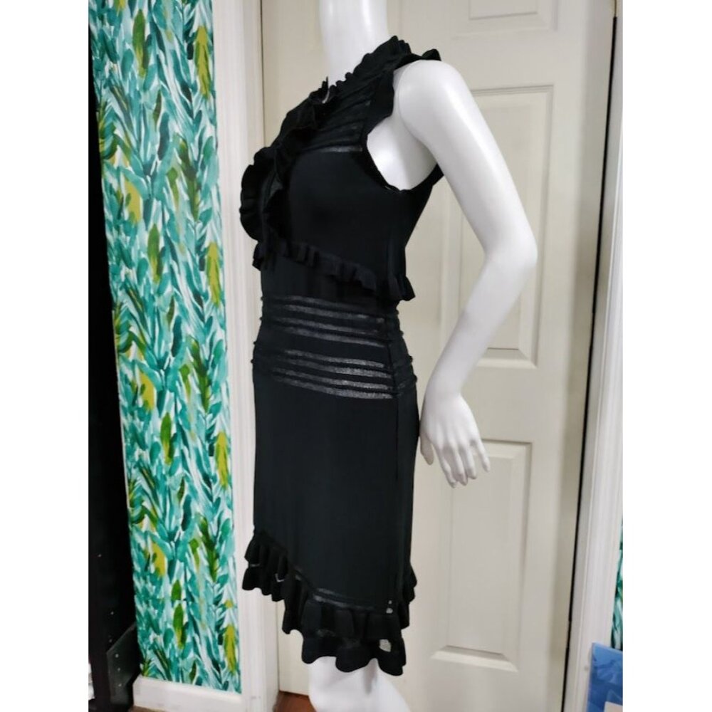NWT For Love and Lemons Knitz Black knit dress With Sheer Accents S - Picture 9 of 15